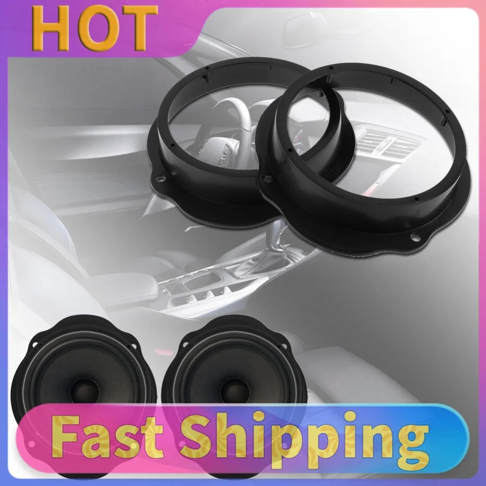 2pcs 6.5in Speaker Adapter Universal Front Door Speaker Adapter Mounting Spacer Adaptor Ring for Ford Focus