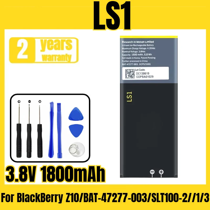 

Applicable to BlackBerry Z10/BAT-47277-003/SLT100-2//1/3/BBSTL100-4W battery LS1 mobile phone battery,free tool 3.8V 1800mAh