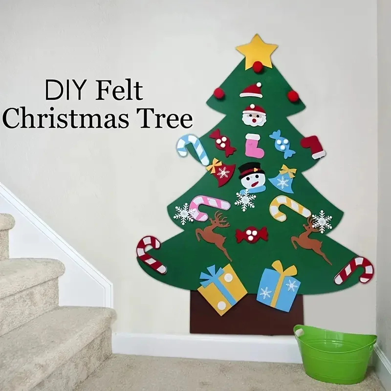 

DIY Felt Christmas Tree Christmas Decoration For Home Decor New Year Christmas Supplies Ornaments Santa Claus Xmas Kids Gifts