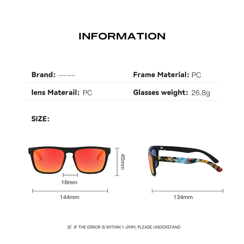 2Pcs/Set Karos Sunglasses Men Fishing Polarized Glasses Women UV400 Square Outdoor Sport Eyewear Driving Cycling Sun Shades - view 5