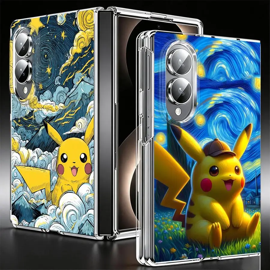 Retro Cartoon P-okemons Transparent Soft Phone Cover Case for Samsung Galaxy Z Fold 8 ZFold8