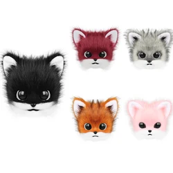 Animal Cat Mask Faux Fur Fox Cosplay Therian Masks for Halloween Party Costume Accessories