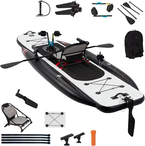 Factory Wholesale Inflatable Pedal Kayak Drop Stitch Hull Foot Drive Fishing Kayak Portable Foldable for Outdoor Water