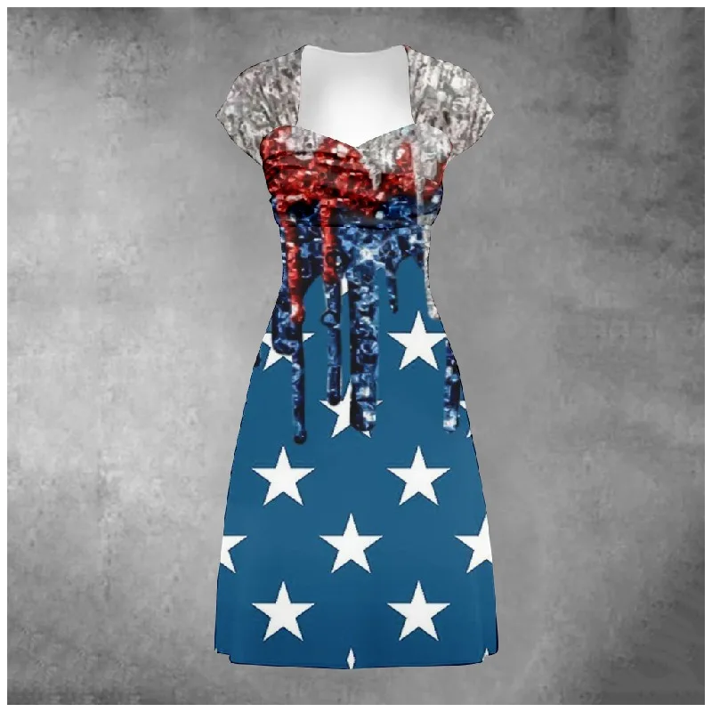 

Summer Dress Stylish Flag Print Maxi Dress Beach Streetwear Women Fashion Y2k Dresses Luxury Party Robe Holiday Girl Vestidos