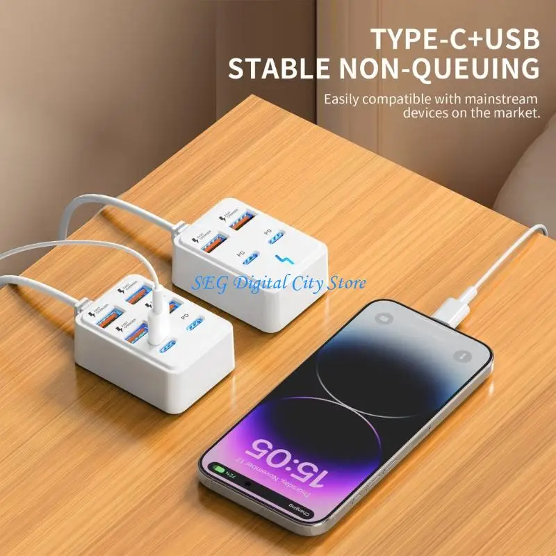 U75B 4/6 Port USB Charging Splitter Adapter For Multiple Devices Charging At Once