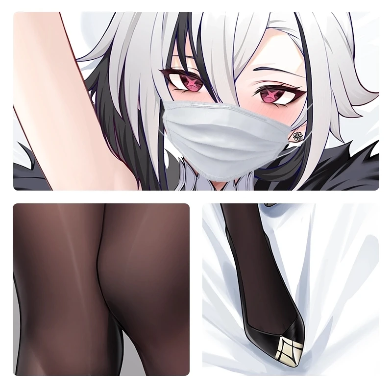 غطاء وسادة تأثير Genshin أنيمي ، Arlecchino تأثيري ، 2WAY Dakimakura ، Hing غطاء وسادة الجسم ، كيس وسادة ياباني ، SF