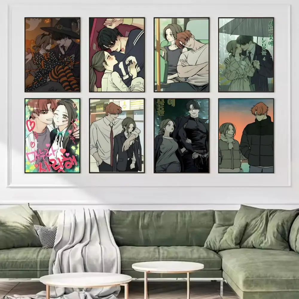 Anime T-tears On A Withered Flower Poster Trendy And Easy-to-Apply Wall Art Stickers For Home Decor And Dorm Room Walls