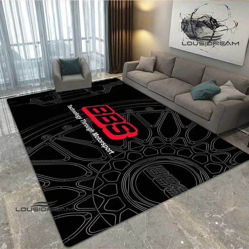 Alfombra con estampado Retro de racer BBS en 3D, alfombra antideslizante, decoración de dormitorio, sala de estar, alfombra para el suelo del baño, regalo de cumpleaños