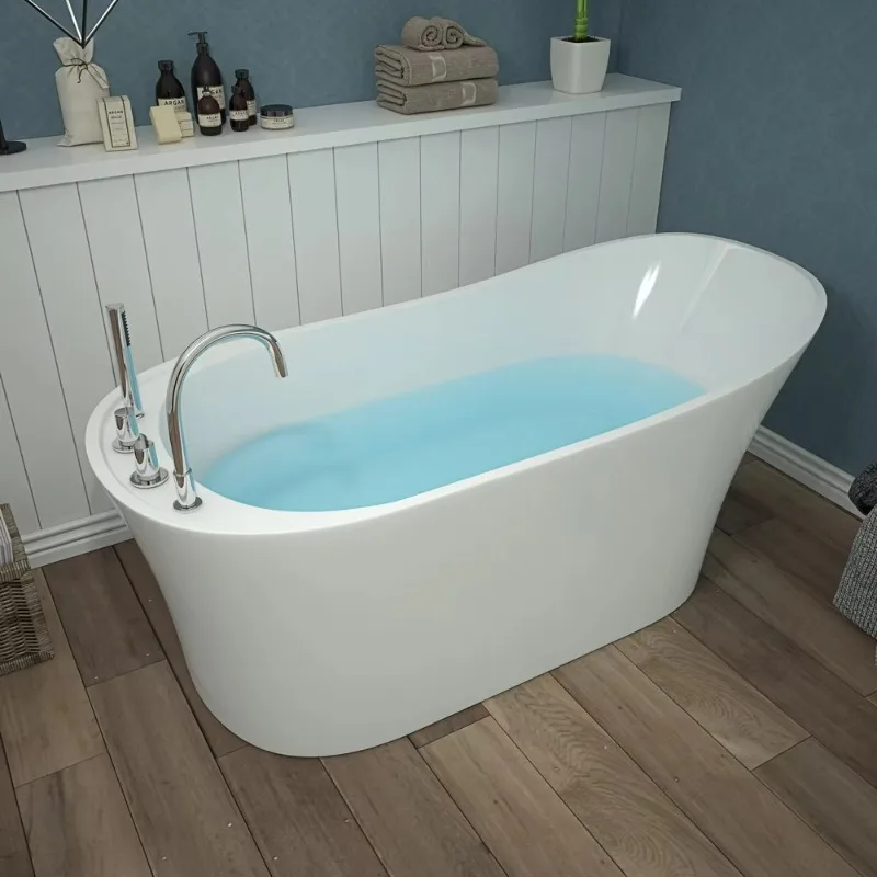 

Высококачественная современная роскошная отдельностоящая овальная акриловая белая гидромассажная ванна для отелей, простая в использовании, из цельного материала, для глубокого замачивания