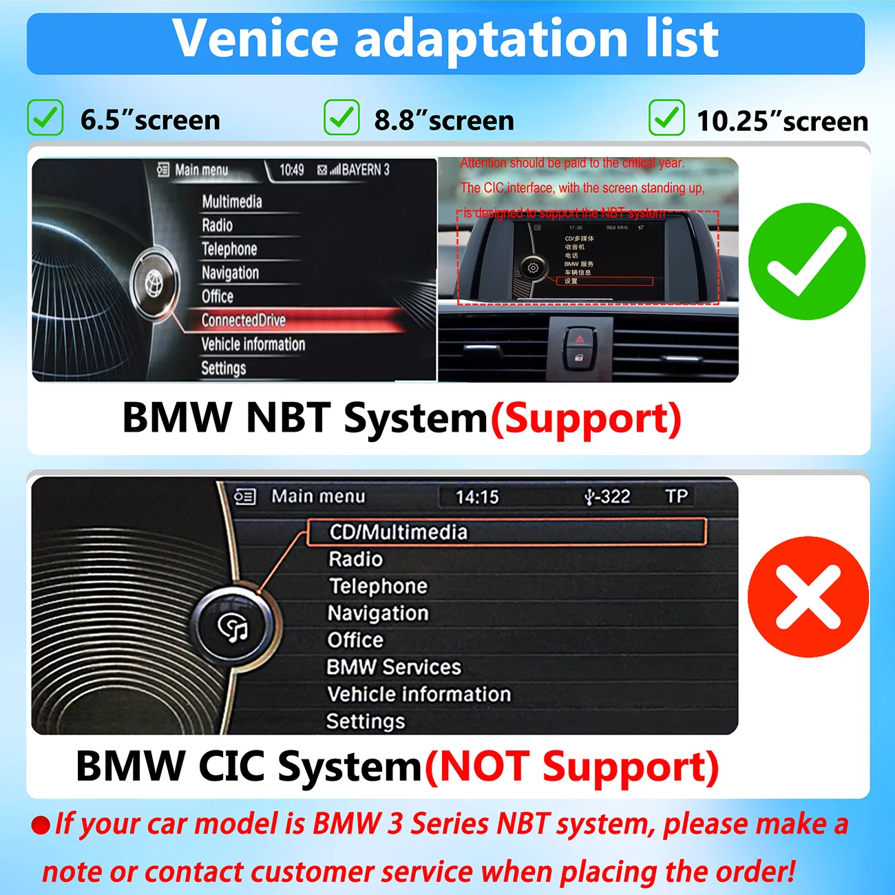 CarPlay اللاسلكي لنظام BMW NBT 1 2 3 4 5 6 7 Series X1-X6 F10-F56 مع Airplay MirrorLink CMS يدعم YT NF عبر الإنترنت