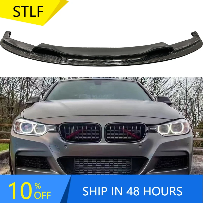 

STLFM-TECH Carbon Fiber V Style Front Bumper Lip Splitter Conversion Car Front Spoiler Lip Auto Parts for BMWS3Series F30M-Sport