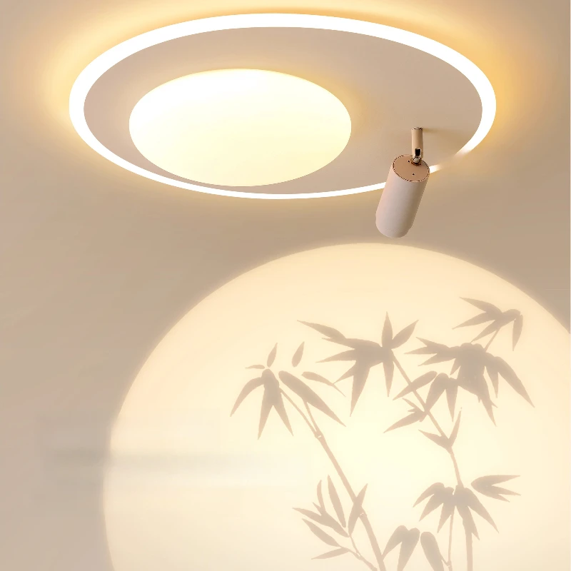 Modern Rotundity White Acrylic Projection Ceiling Lights LED Bedroom Living Room Hotel Study Restaurant Atmosphere Hanging Lamps