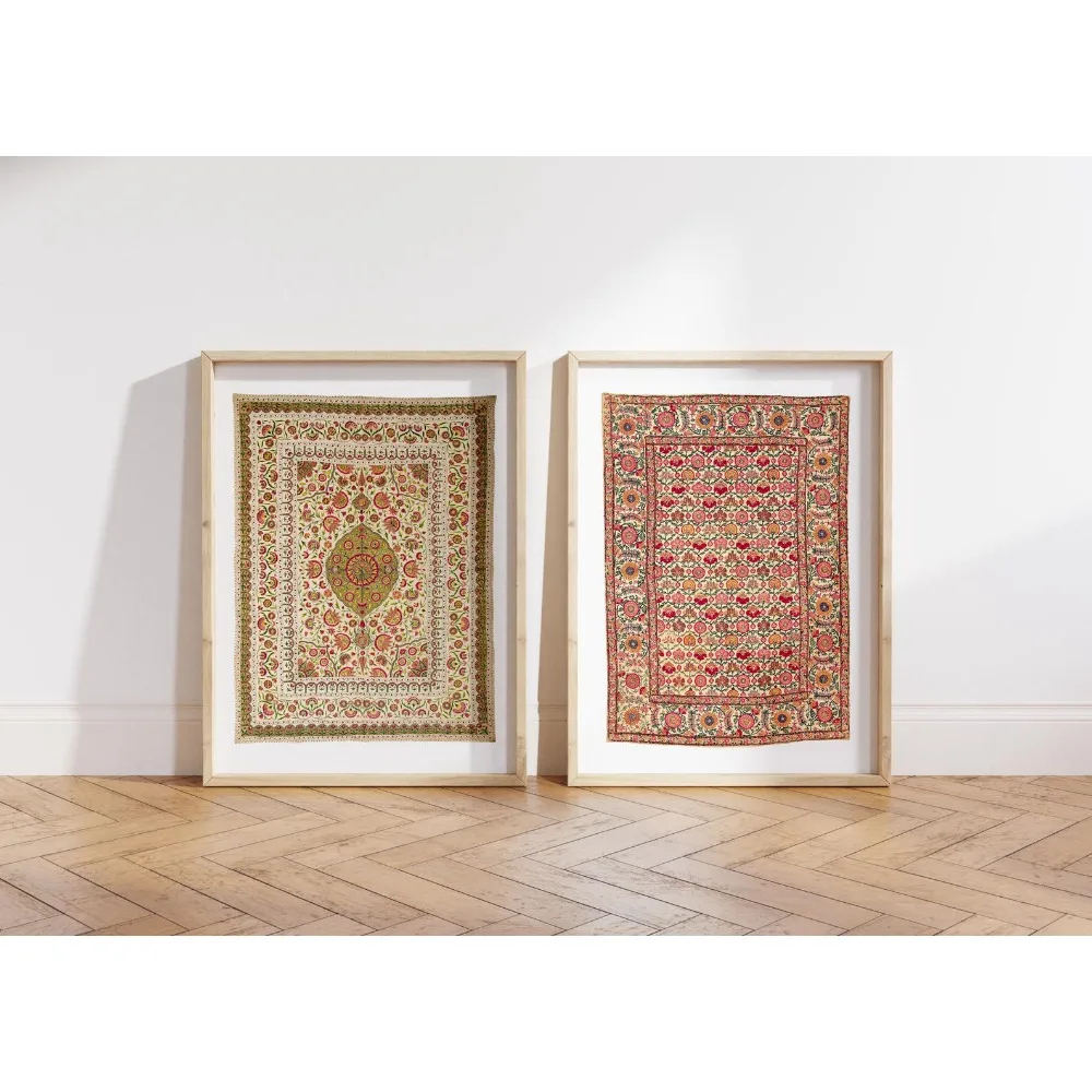 Frameless Indian Textile Art Prints, Retro Bohemian Style, Used for Living Room Bedroom Kitchen Bedroom Wall Art Decoration
