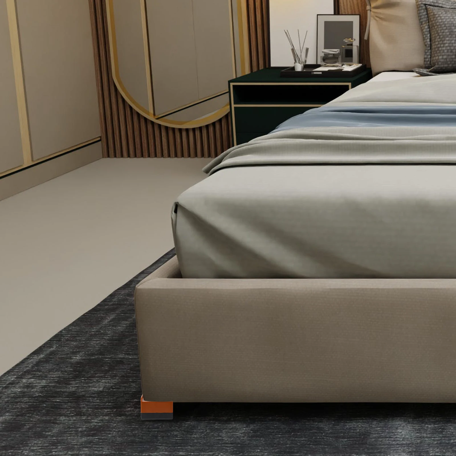 

4 Pcs Anti slip Silicone Pads Furniture Bed Risers Heavy Duty Desk Chair Sofa Washing Machine Table Leg Riser Blocks Practical