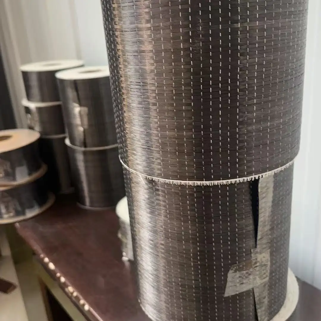 

12k Unidirectional Carbon Fiber Cloth Fabric Tap 3.4Gpa 200gsm 4"/10cm width x 80m Length for Reinforce houses and bridges