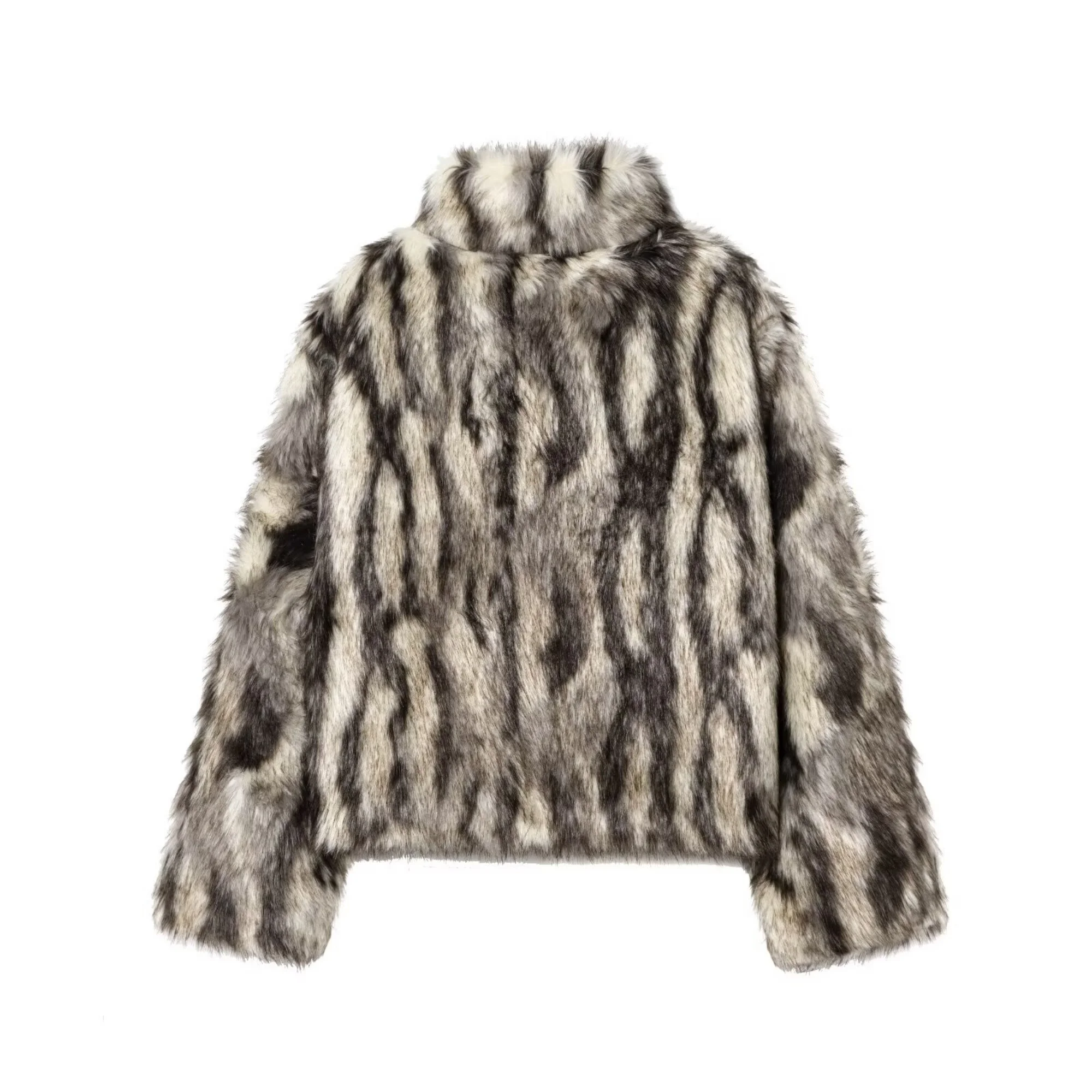 Parkas de piel sintética a la moda para mujer, abrigos cortos peludos gruesos y cálidos para otoño e invierno, ropa elegante para mujer, prendas de vestir exteriores de calle ﻿