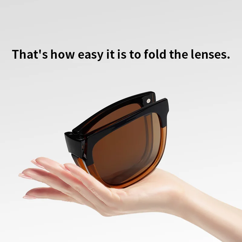 نظارات شمسية كليب على النظارات الشمسية المستقطبة رجل إمرأة موضة نظارات قابلة للطي العلامة التجارية الفاخرة خمر قصر النظر النظارات البصرية الإطار #5