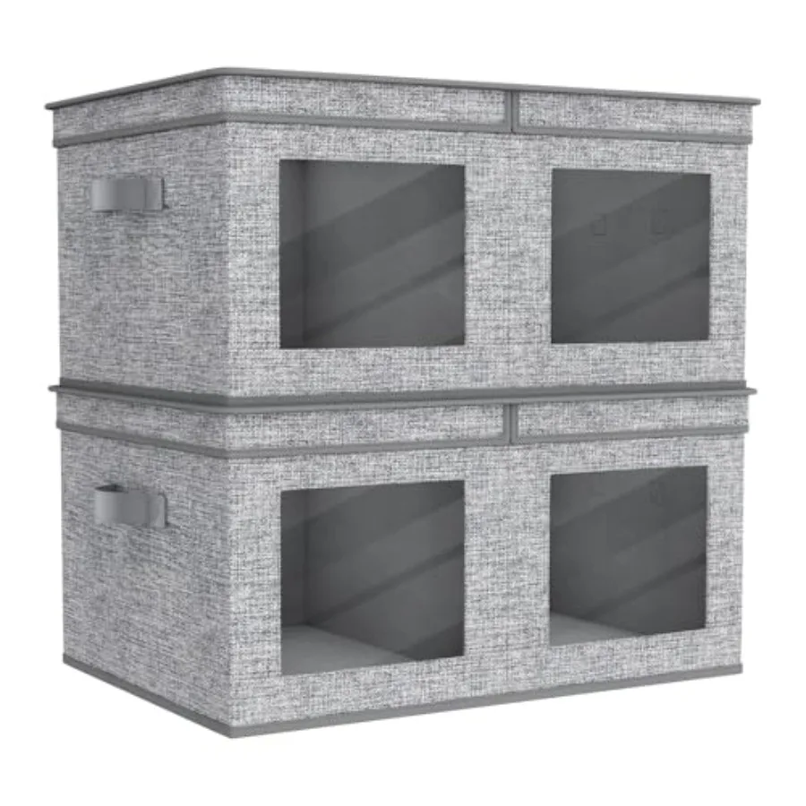 

Lar Foldale Faric Stora ins wit lids [2-Pack] Collapsile Clot Stora ox for Clotes Clot Orgazer wit andles Stora Cue asket for o