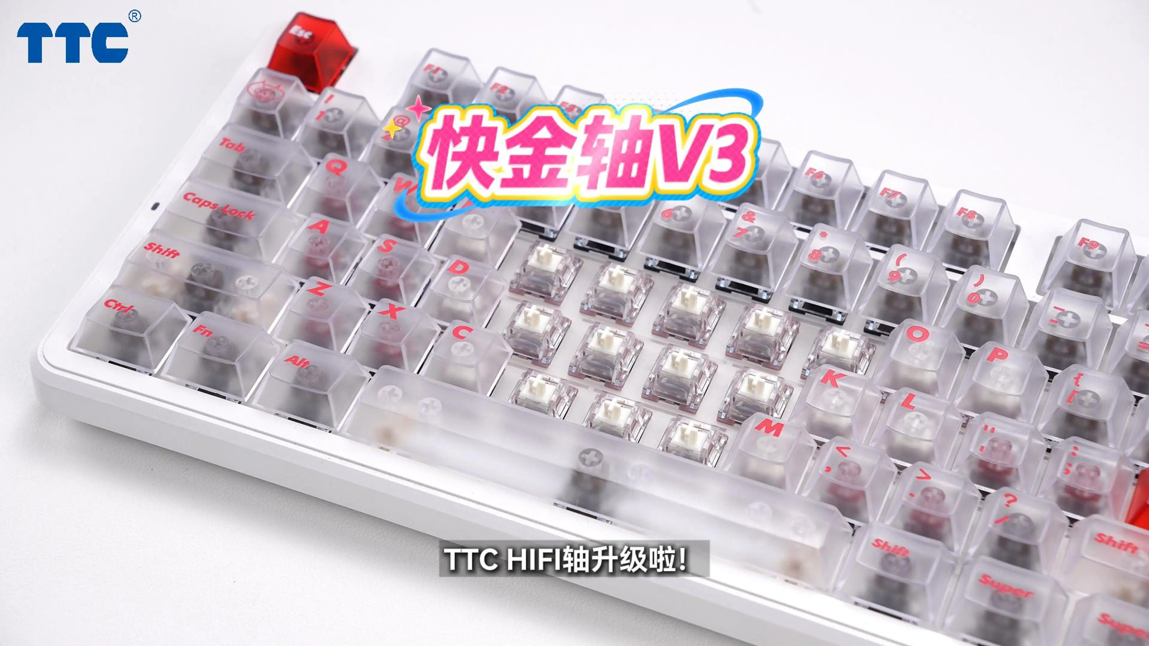 Interruptor TTC Speed Gold V3, 42gf, 5 pines, interruptor de teclado mecánico de gatillo preciso y liso HIFI lineal prelubricado de fábrica