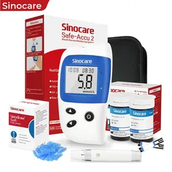 Medidor de glucosa en sangre Sinocare Safe Accu2, monitor de glucosa en sangre, prueba de azúcar en sangre para diabetes o solo tiras reactivas.