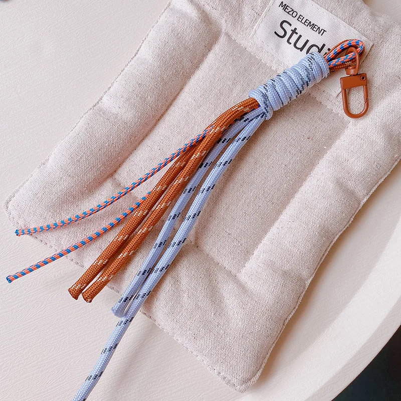 Dopamine Color Braided Rope Keychain for Car Bag Autumn Cheer Squad Lightweight Portable Durable Daily Festival Pendant