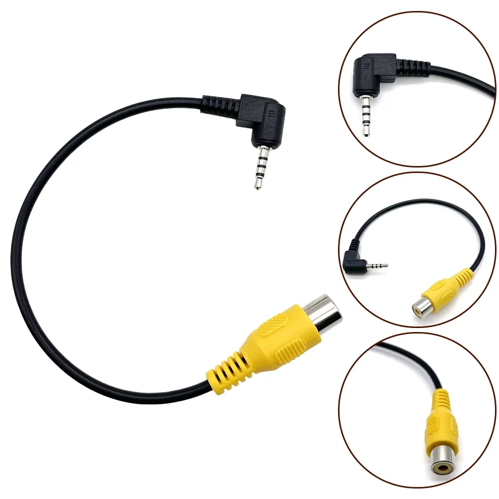 RCA To 2.5mm AV Converter Cable Car Rear View Reverse Parking Camera Car Navigation Video Cable GPS Camera Conversion Cable