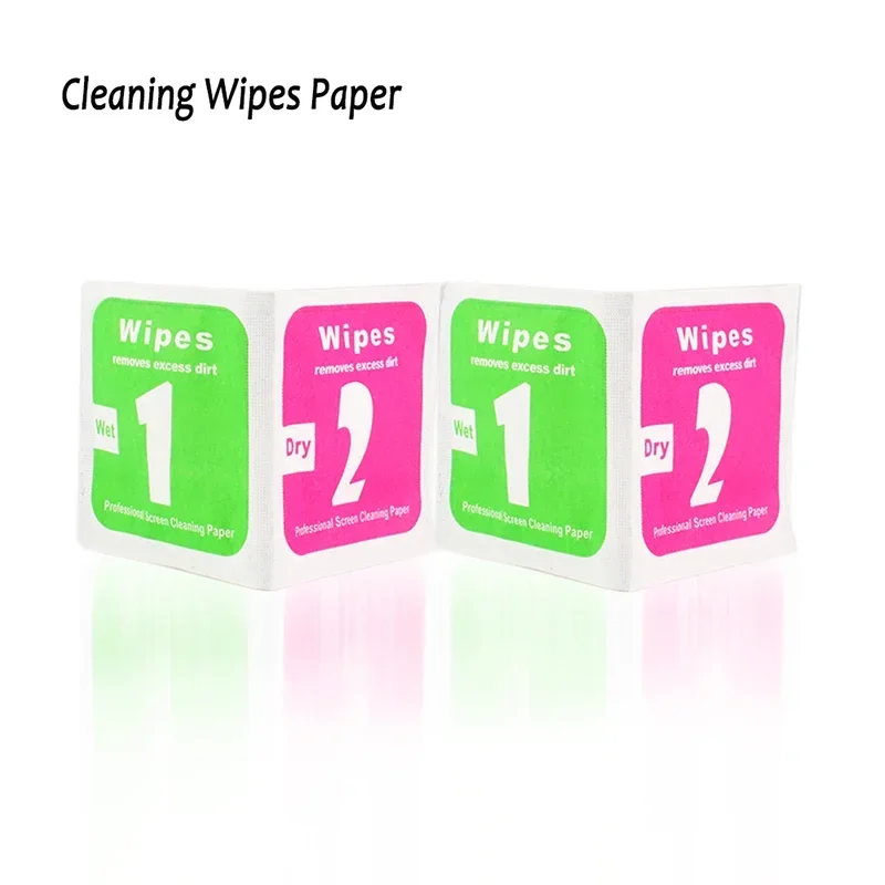 100pcs/50sets Disposable Screen Cleaning Wipes Paper for Camera Lens Phone LCD Screen Dust Removal Tool Cleaning Wipes Paper Set