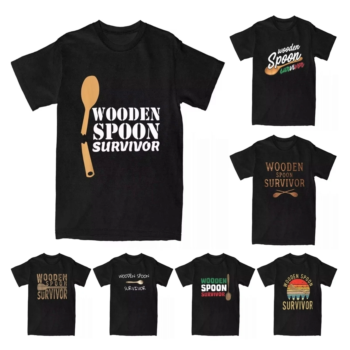 Men Men's Wooden Spoon Survivor Italian Filipino Pride T Shirts 100% Cotton Clothing Crazy Novelty Tees Graphic Printed T-Shirt