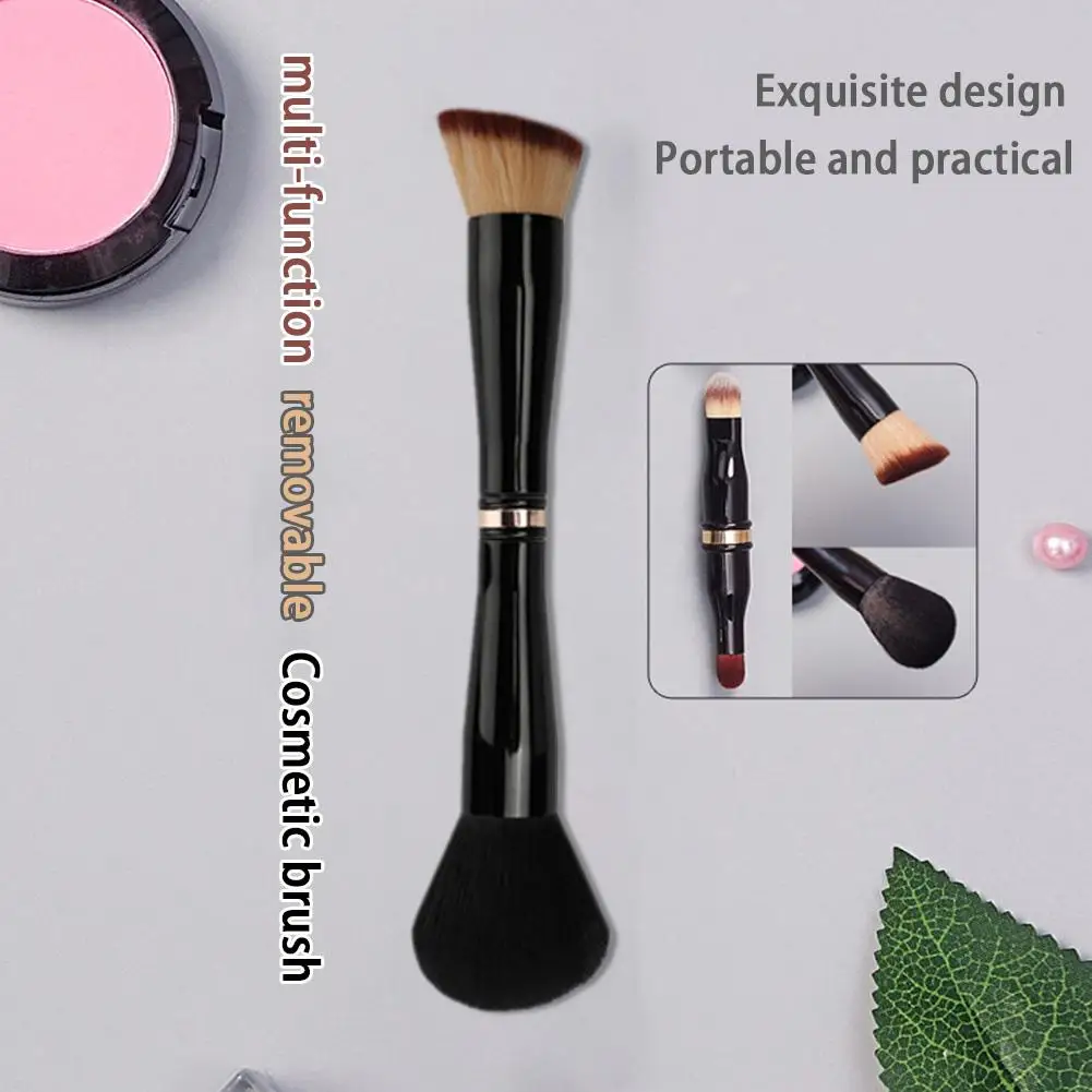Ensemble de pinceaux de maquillage 4 en 1 avec 4 têtes, correcteur, pour fond de teint, fard à joues, ombre à paupières, maquillage de voyage à Double extrémité Br A8b2