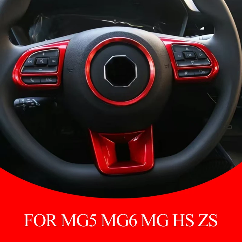 3 PCS Car Steering Wheel Interior Button Cover For MG5 MG6 MG HS ZS Interior Trim Modified Patch Car Accessories