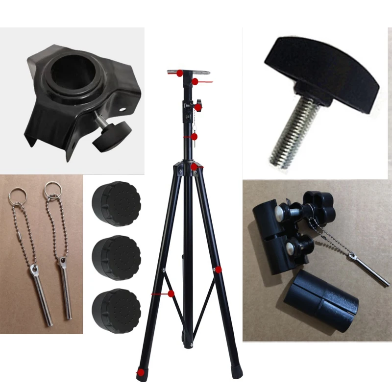 Speaker bracket metal three-way clamp tube solid core pin handle locking screw rubber foot sleeve tripod accessories