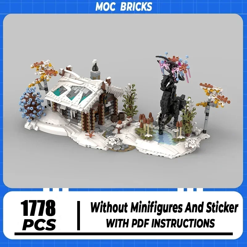 

Moc Building Block Hello Winter Cabin Model Technology Brick DIY Assembly Modular City Street View Toy For Christmas Present