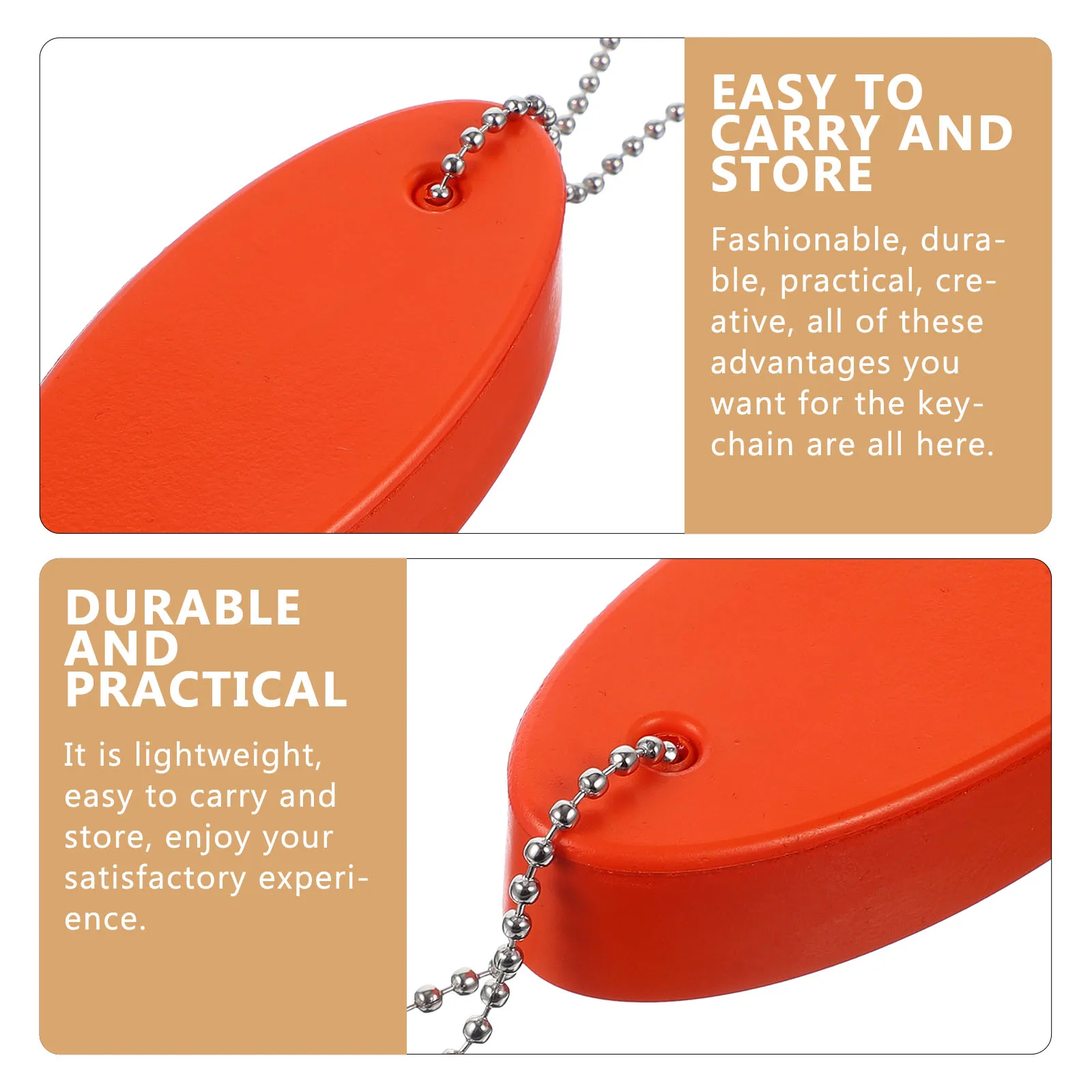 

6pcs PU Keychain Oval Floating Fob Lightweight Water Sports Fishing EVA Material Creative Pendant Gifts