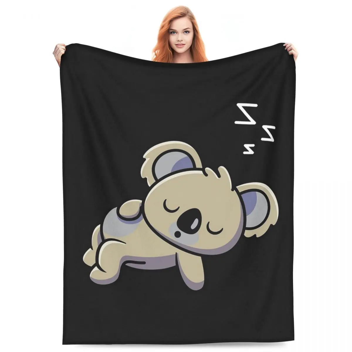 Cute Baby Koala Sleeping Good Night Blankets Flannel Sofa Throw Blanket Multi-function for Couch Bedding Throws Bedspread Quilt