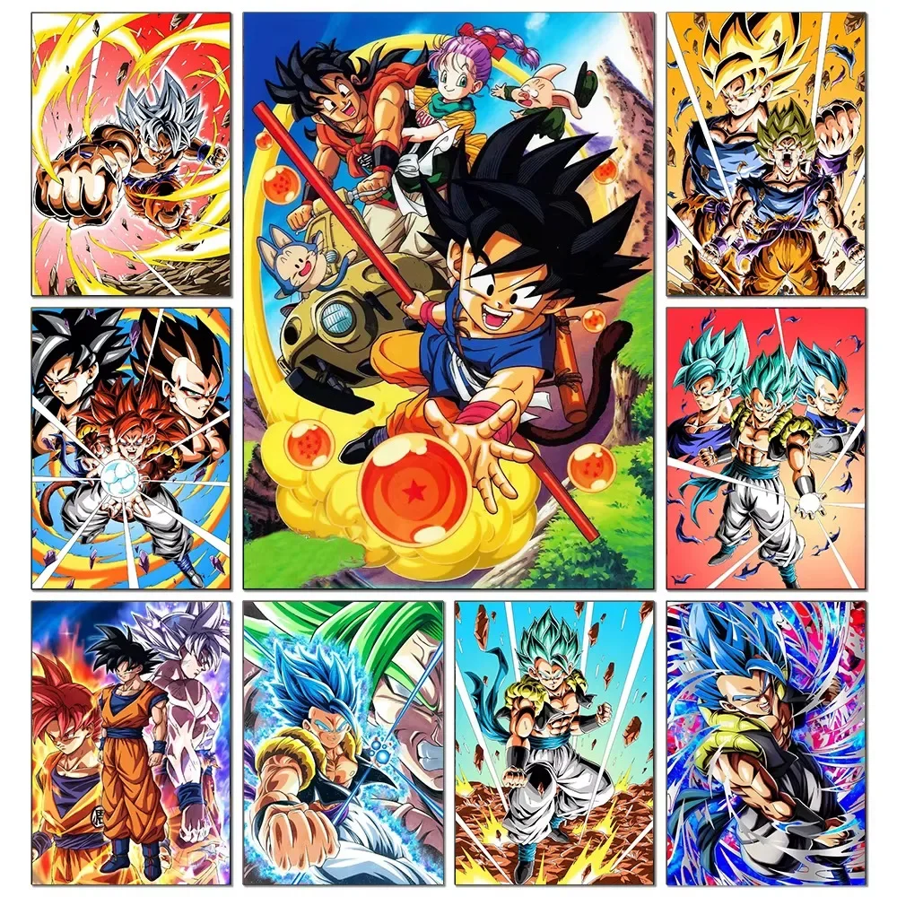 Diamond Painting Super Saiyan Goku Vegeta Handmade Artwork Round/Square Diamonds Exquisite Gift Home Decor