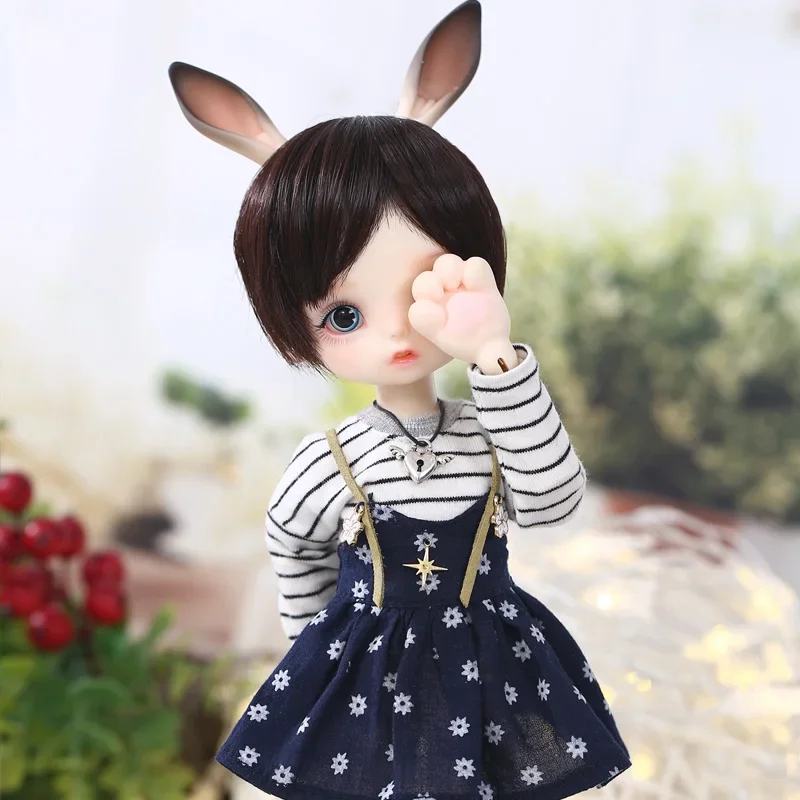 Aimerai Gina BJD SD 인형 1/6 토끼 귀 바디 모델, 아기 소녀 소년, 고품질 장난감 가게 수지 피규어