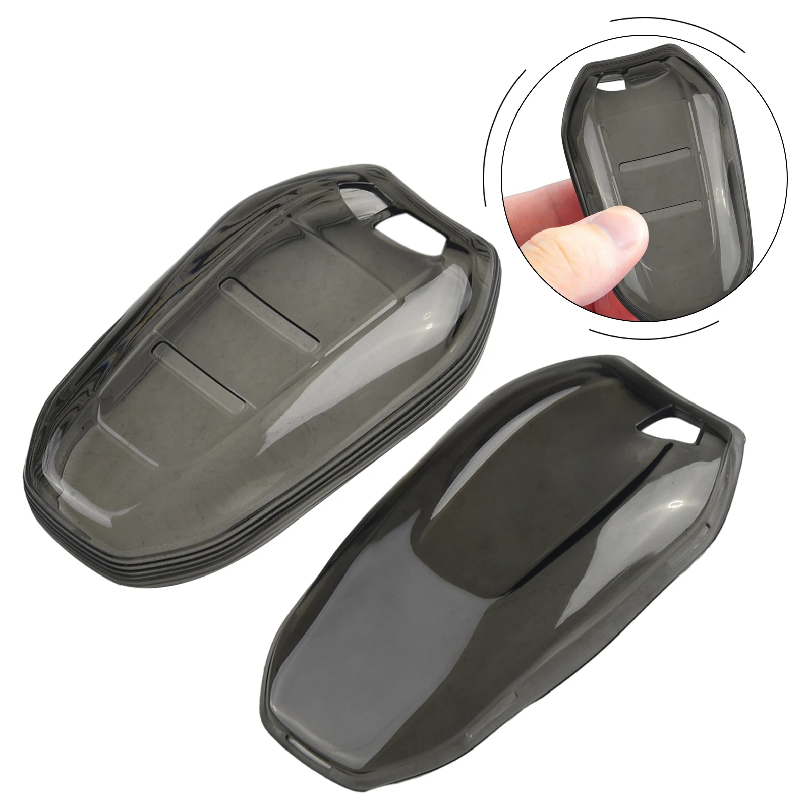 Auto Interior Part Car Key Case Car Accessories Auto Car Transparent Black For C3/C5 Aircross 18-22 High Quality