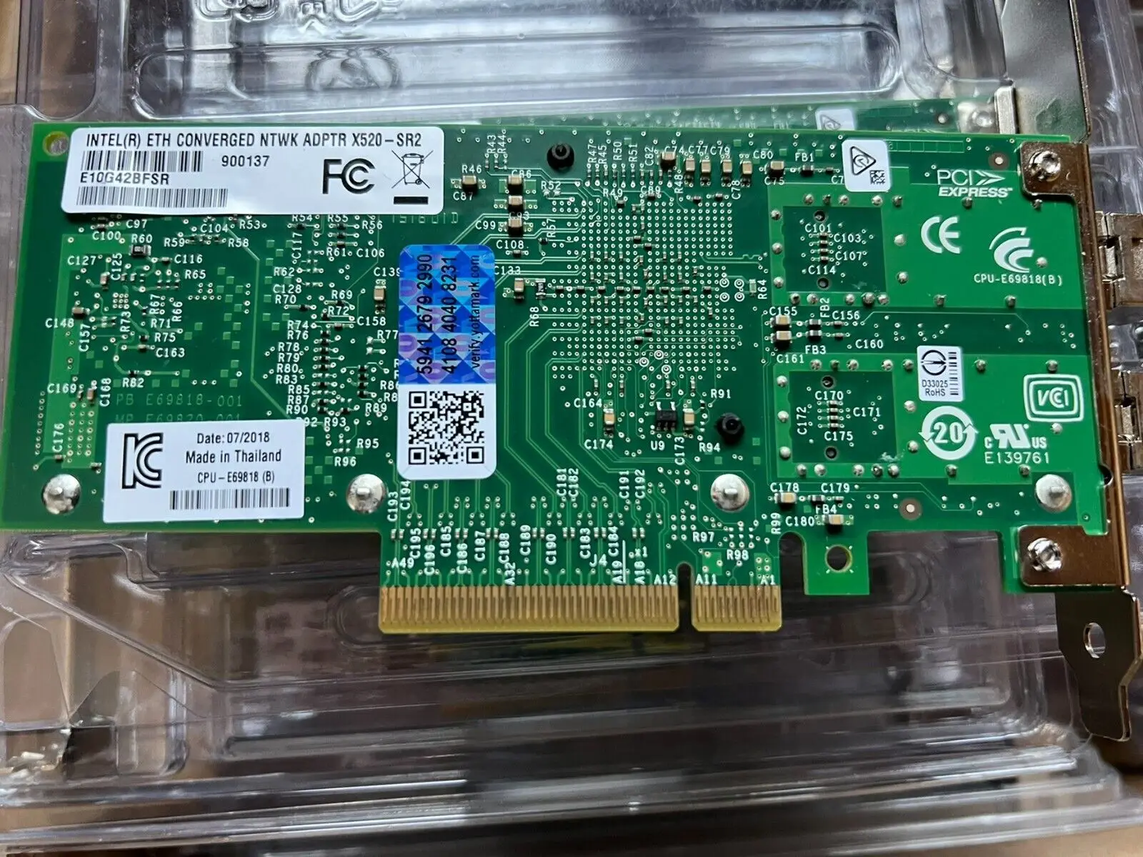 X520-SR2 Originele Informatie 10Gb 2P Ethernet Geconvergeerde Netwerkadapter E10g42bfsr