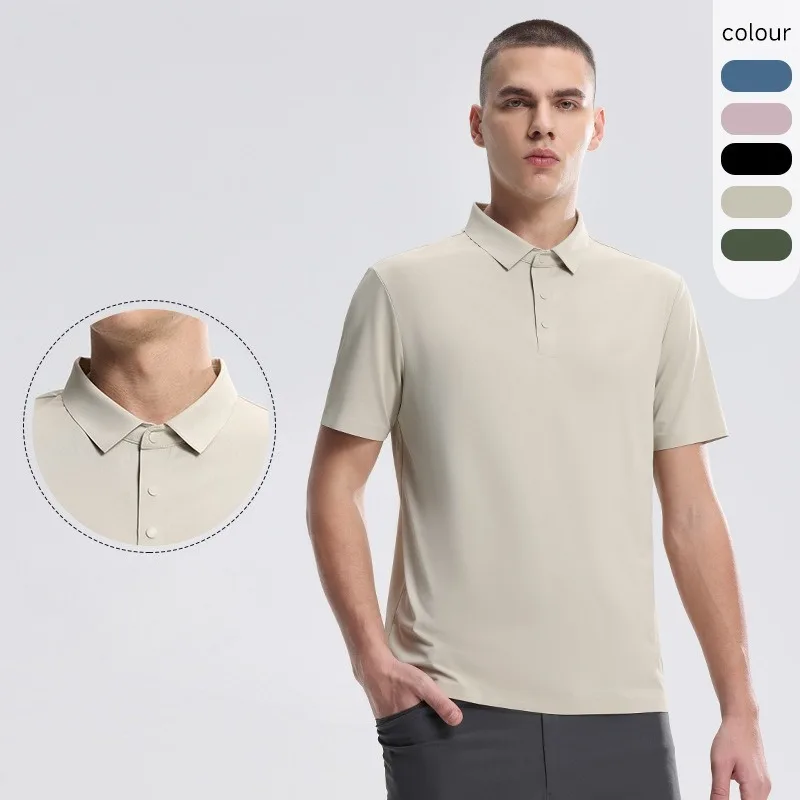 

Outdoor Polo Shirts Men Quick Dry Clibming City Office Sports Casual Turn-down Summer Cool Collar Short Sleeve T-shirt Male Tops