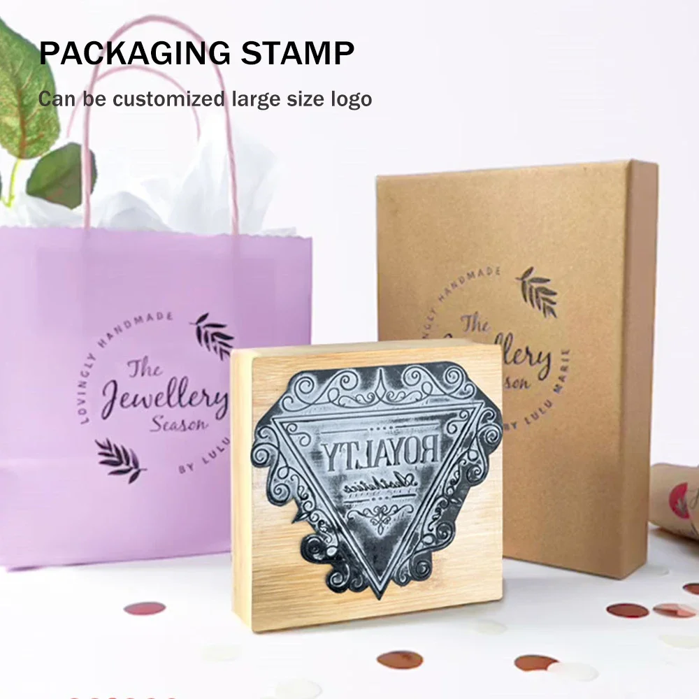 Personalised Large Stamp Wooden Stamp Rubber Logo Clear Seals Customzied Packaging Stamps Business Logo Seals