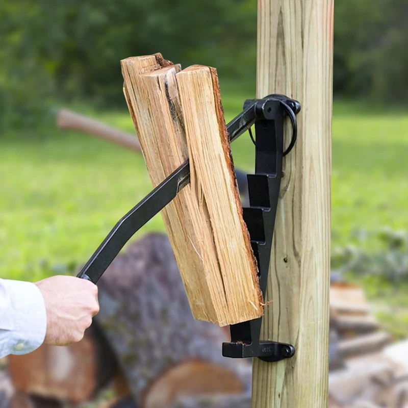 ABUL-Kindling Splitter For Wood, Wall Mounted Log Splitter Manual Log Splitter In Carbon Steel Hand Log Splitter For Camping