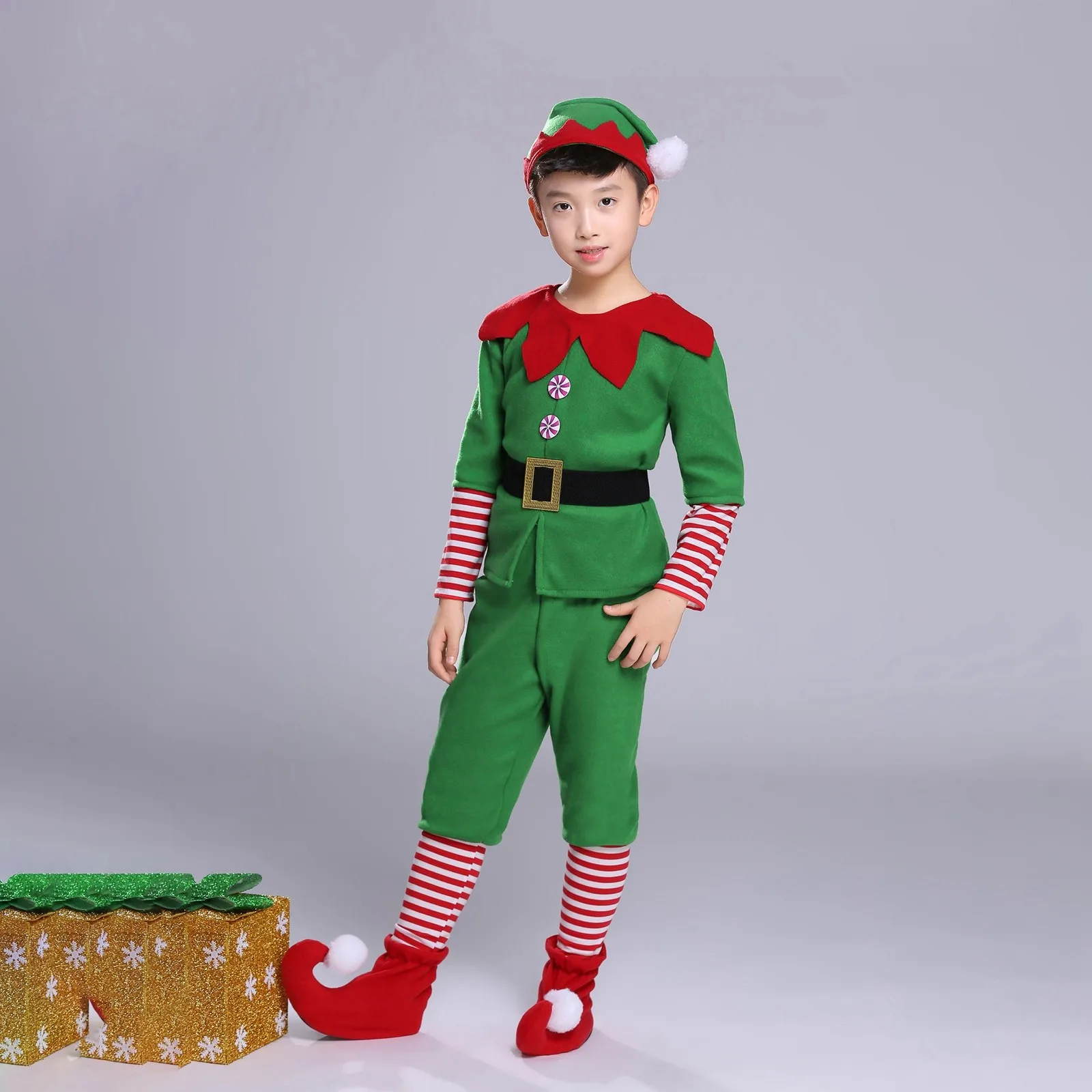 Santa Claus Baby Xmas Outfit Dress Pants Tops Hat Cloak Belt Boys Girls Family party Sets Kids Christmas Cosplay Costume