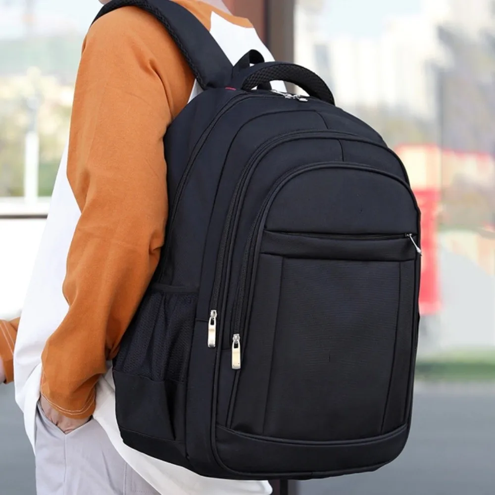 

Мужской деловой рюкзак большой емкости, портативный легкий мужской школьный рюкзак, дышащий черный мужской рюкзак для ноутбука, колледжа