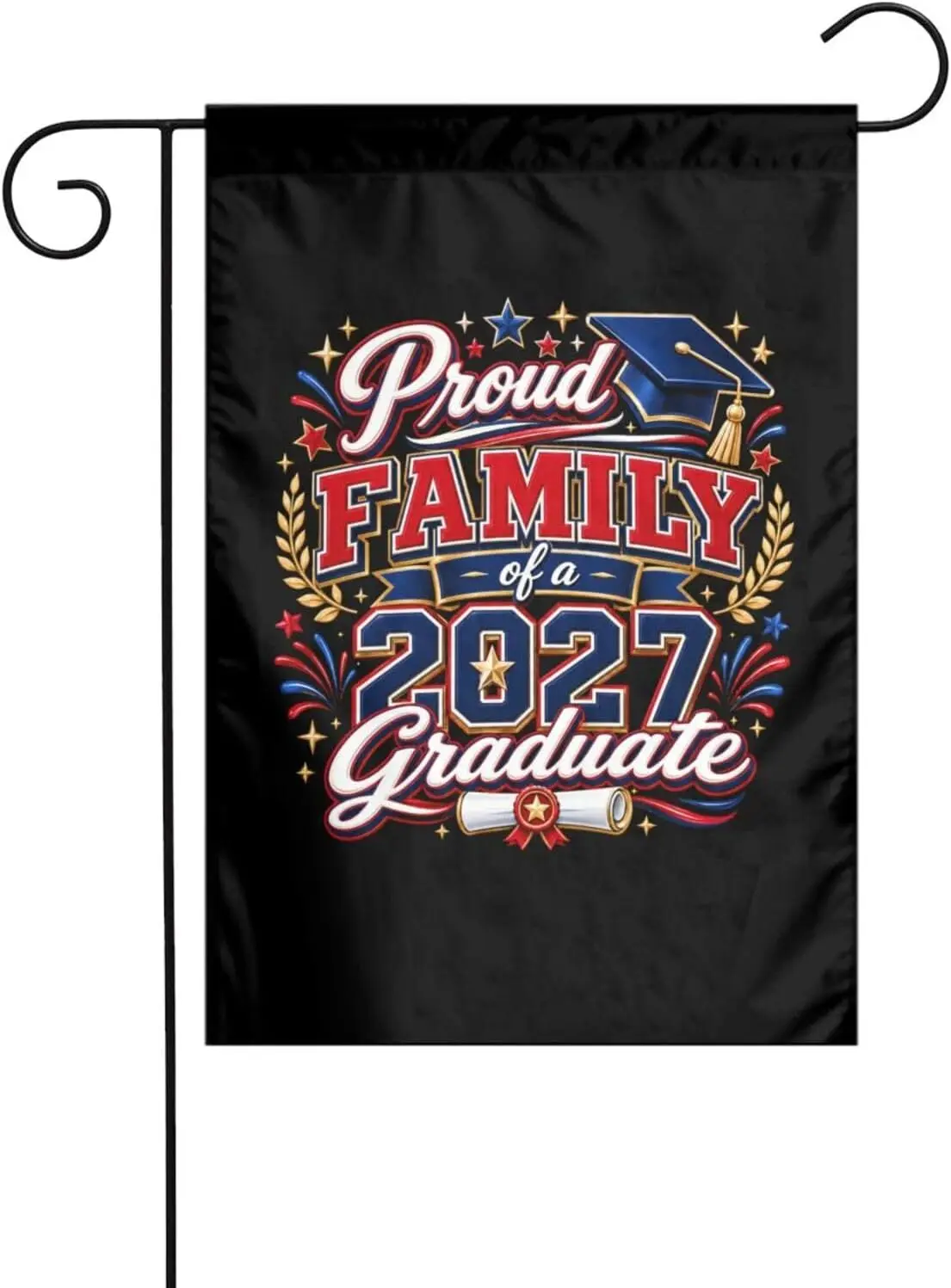 Garden Flag Proud Family Of A 2027 Graduate Double Sided Durable 12x18 Outside Banner Decor Garden Flags yyi