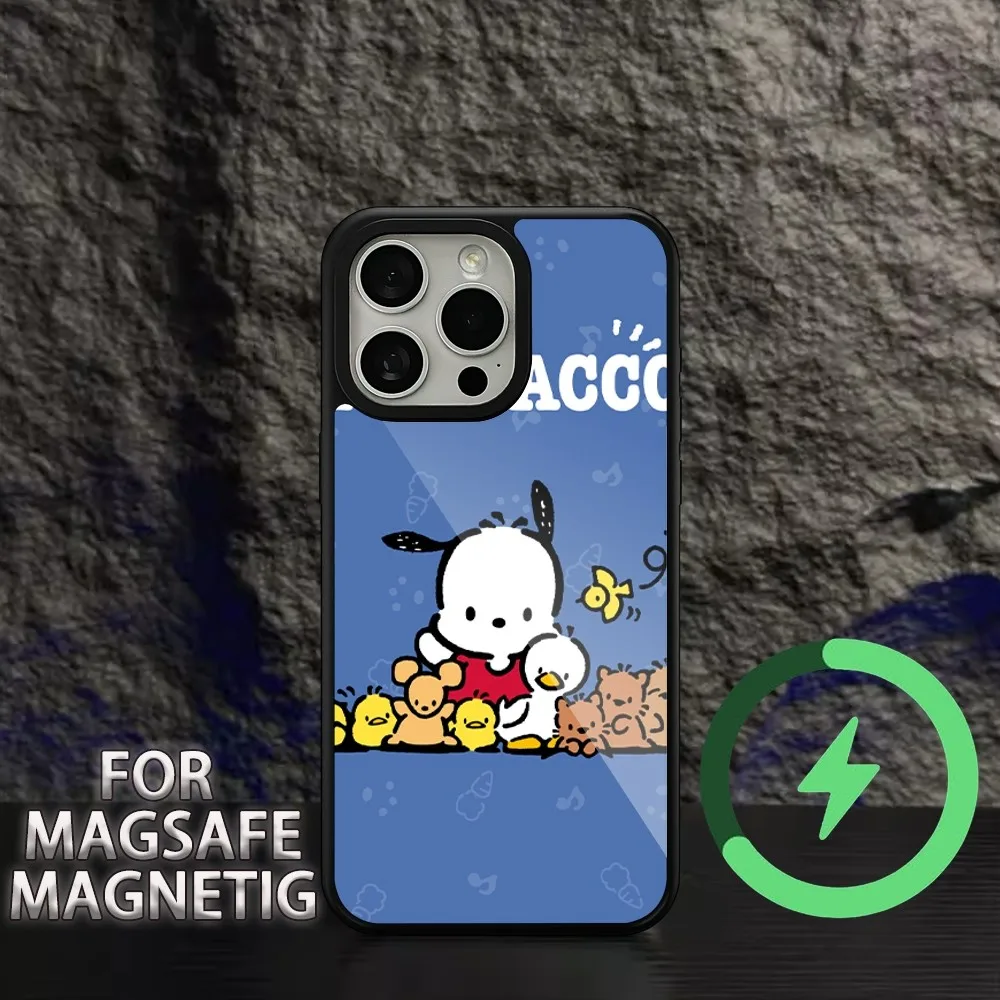 MINISO Sanrio Pochacco  Phone Case For iPhone 15 14 13 12 11 Pro Max Plus Magsafe Magnetic Wireless Charging Cover image 6