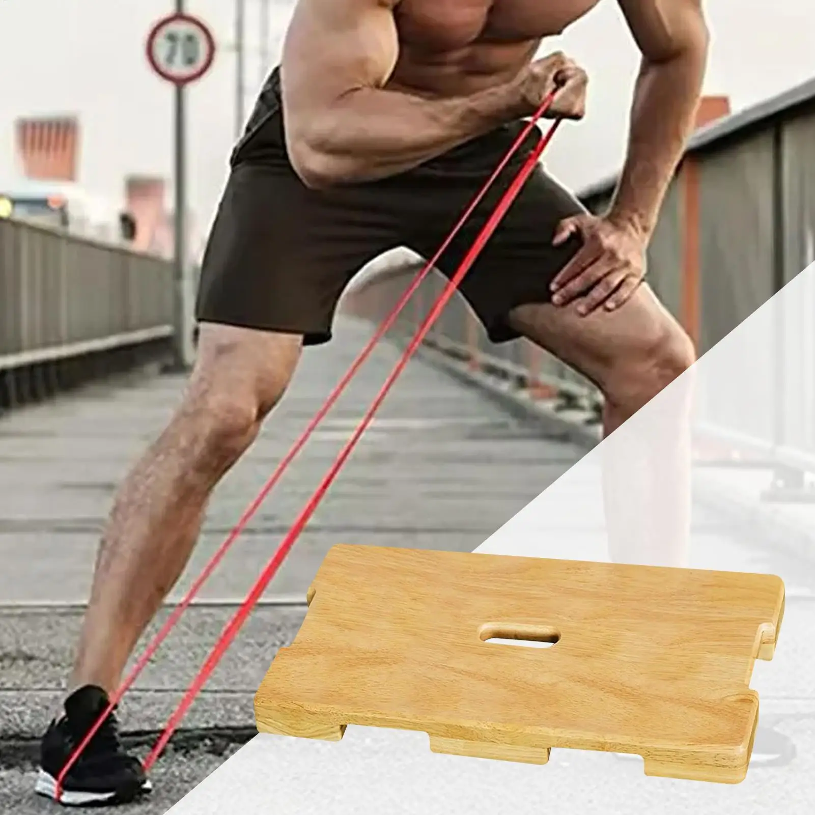 Banda de resistencia para pies, placa de madera para estiramiento de pies, tabla de ejercicios para gimnasio, entrenador de estiramiento, accesorios de gimnasio en casa para práctica de equilibrio