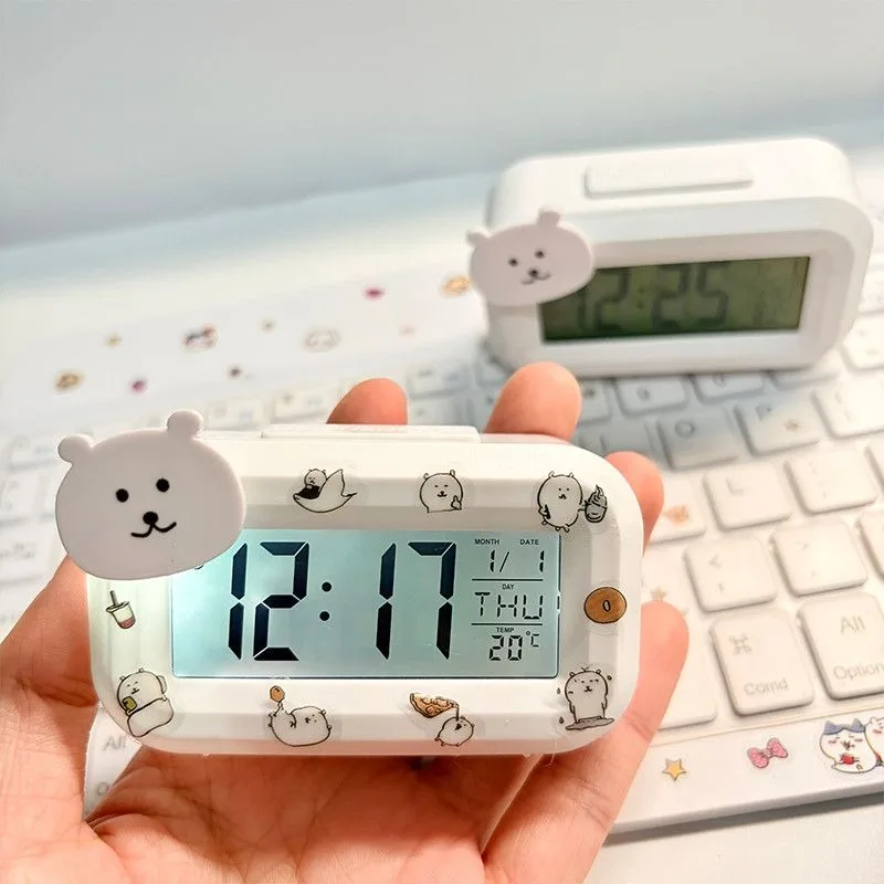 

Hot Chiikawa Mini Alarm Clock Luminous Display Compact Bedside Desk Clock Accurate Timekeeping For Bedroom Dormitory Study Trave