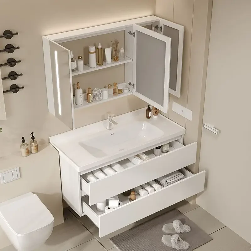 Toilet, washstand, bathroom cabinet combination, modern simple floor-to-ceiling washbasin, washbasin