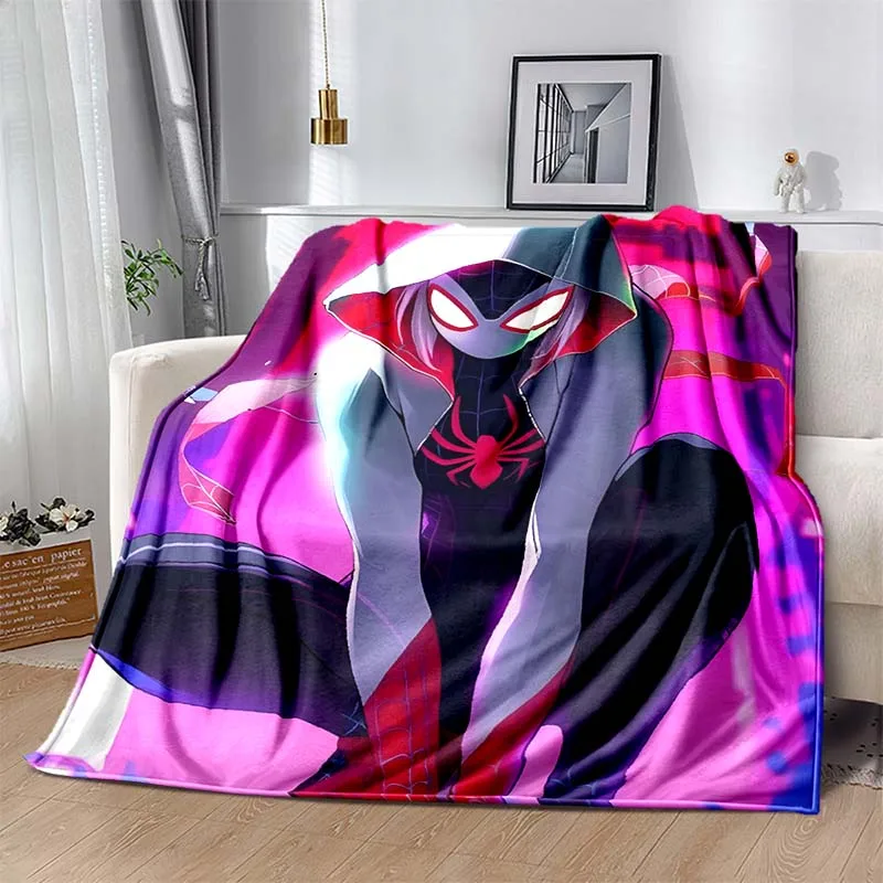 6 Sizes Warm Soft Marvel Spider Gwen Woman Print Blanket Fluffy Kids and Adults Sofa Plush Bedspread Throw Blanket for Sofa Bed