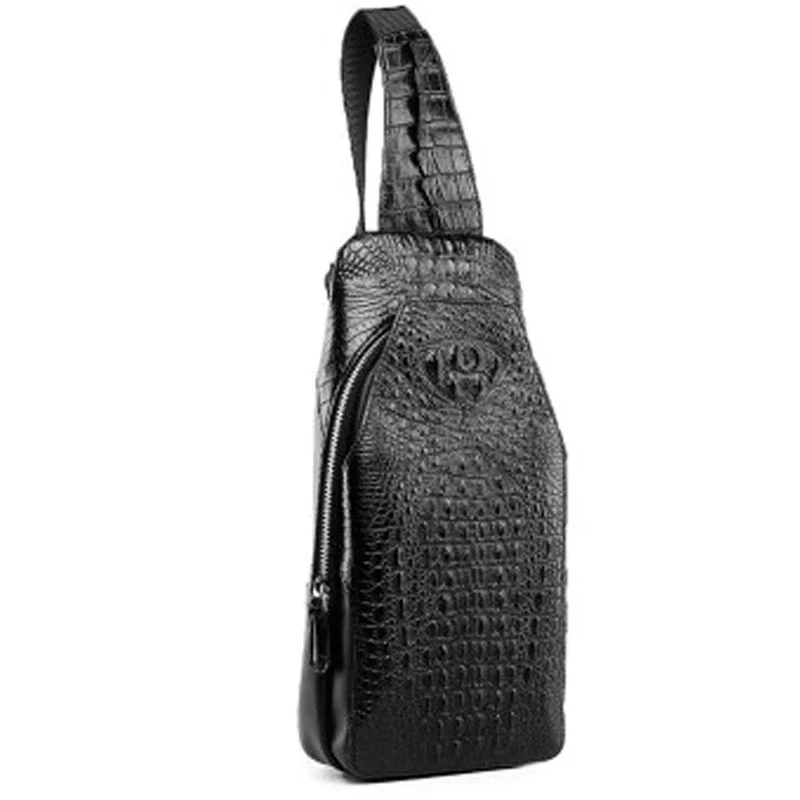 

VVbrown male chest package crocodile leisure Single shoulder bag men business men chest